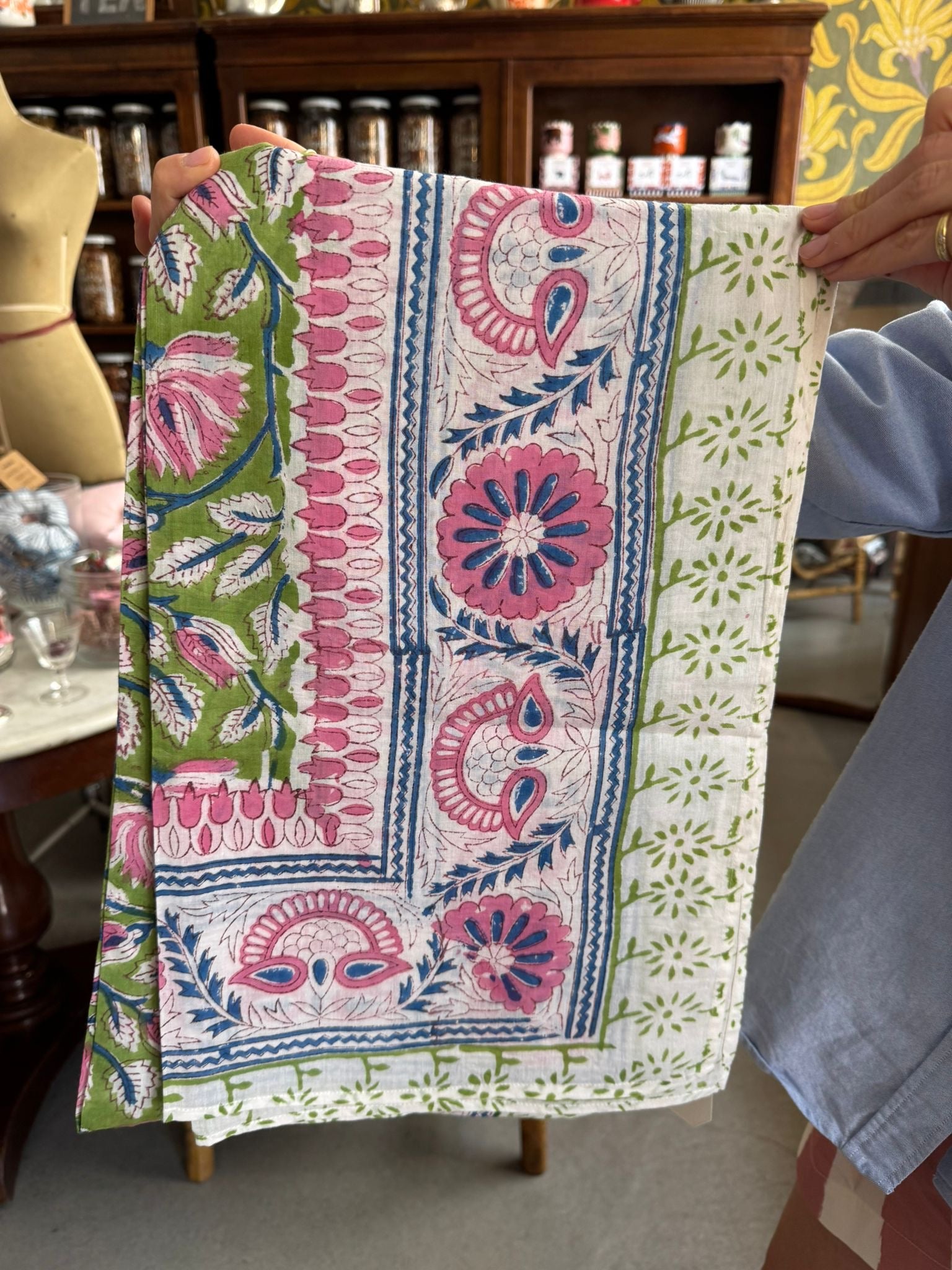 Pareo verde e rosa