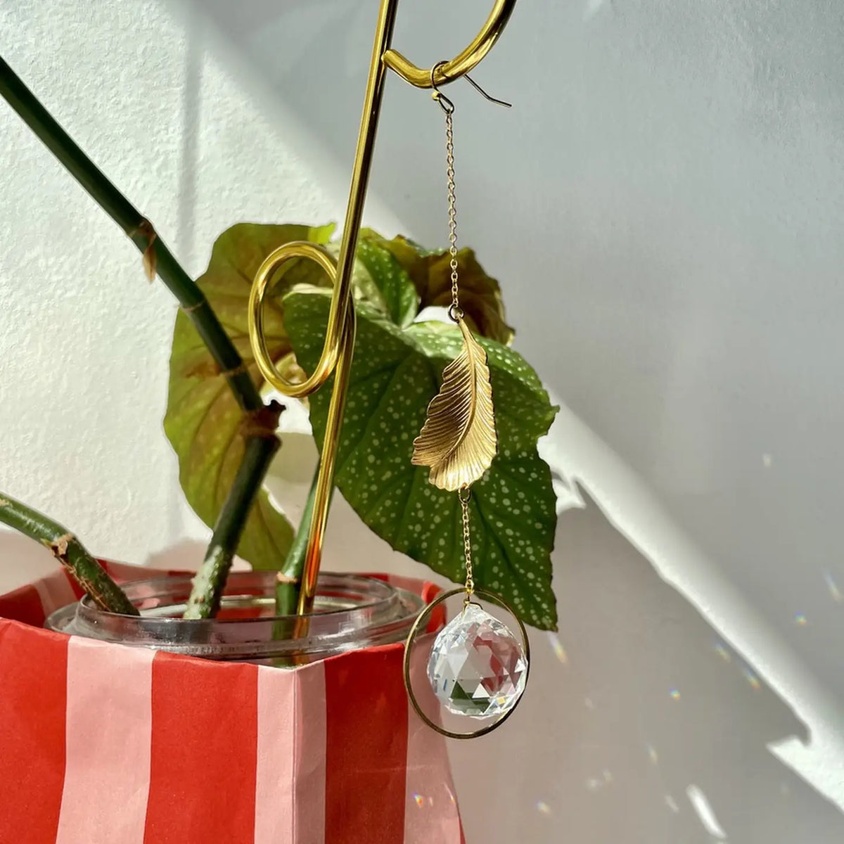 Suncatcher Cristallo da finestra Mini foglia