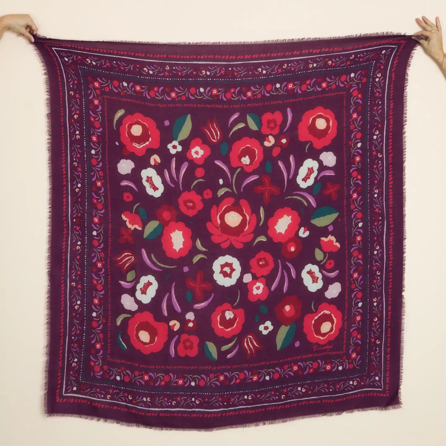 Scialle IN LANA E SETA BALKANS viola