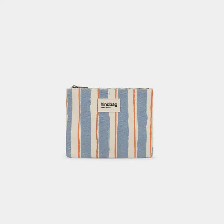 Pochette Lou a righe arancioni e blu