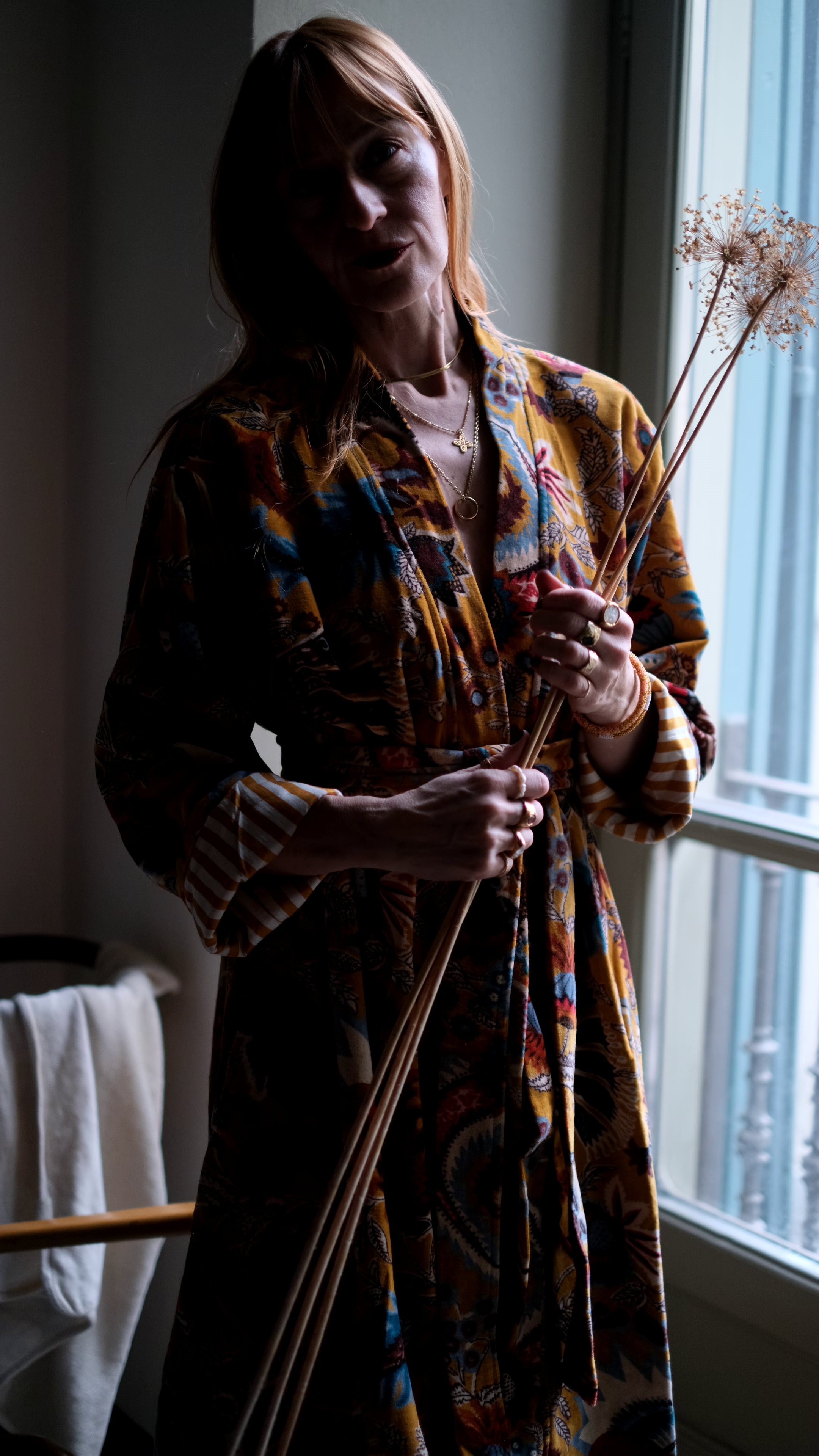 Cappotto kimono in velluto Ocra preorder