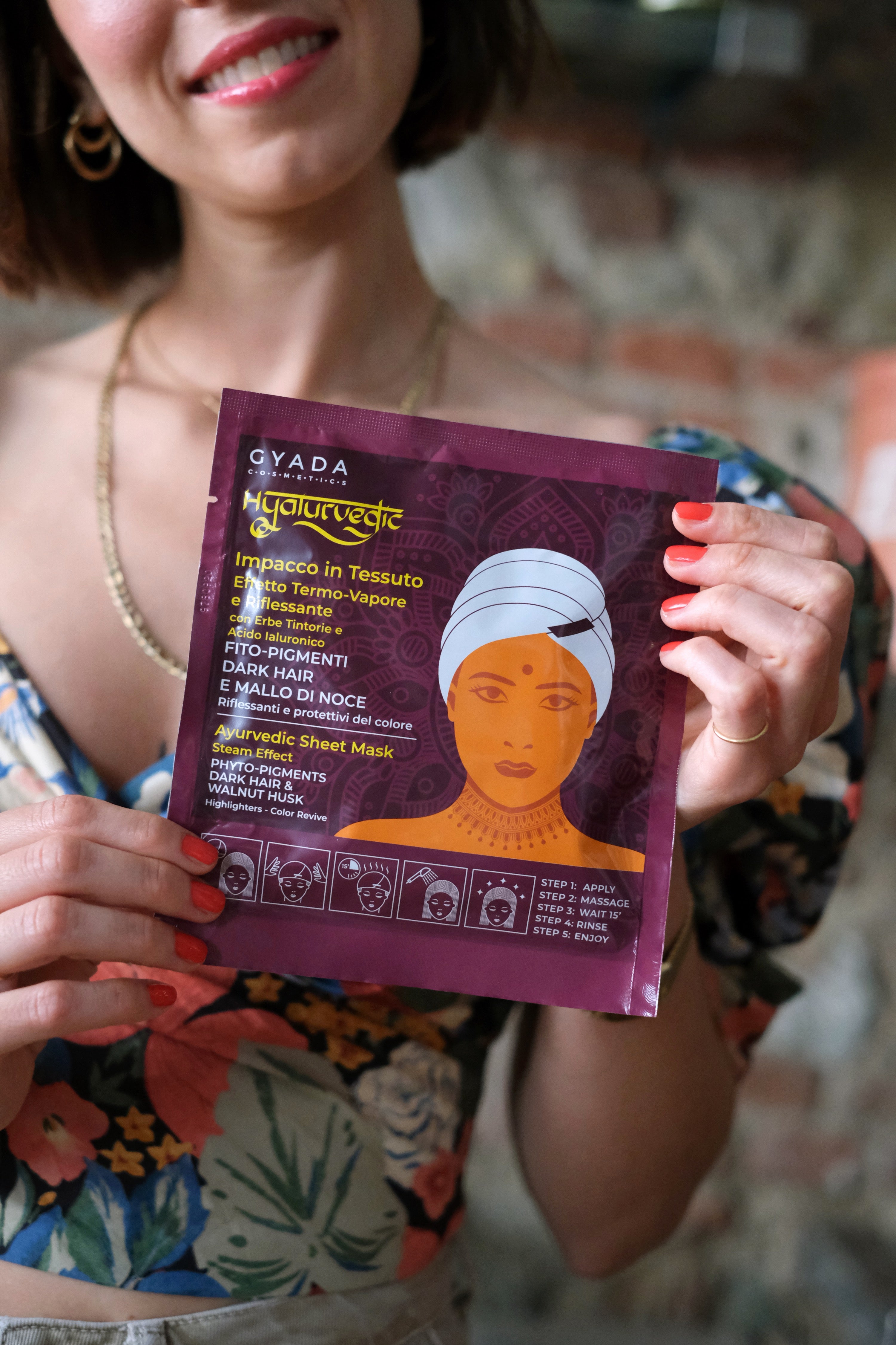 Hyalurvedic - Impacco Cuffia termovapore riflessante - Dark Hair